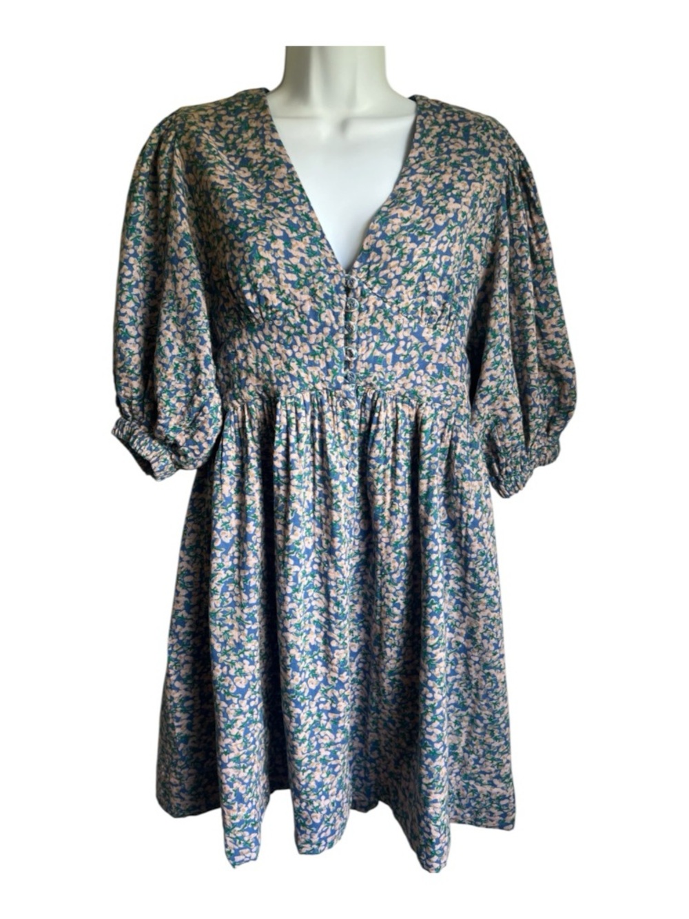MIRTH Perth Backless Short Dress Blueberry Floral
